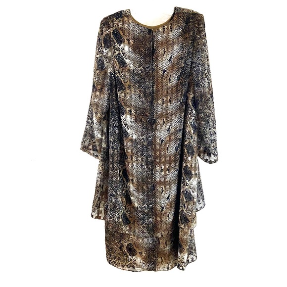 Vintage Stenay Animal Print Midi Dress Size 18 - Picture 4 of 7